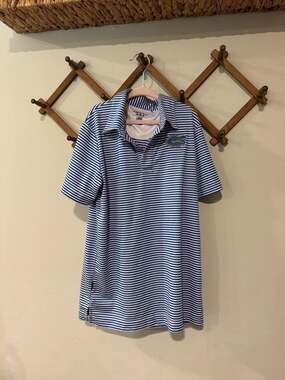 Garb Youth Florida Gators Royal Blue and White Striped Performance Polo